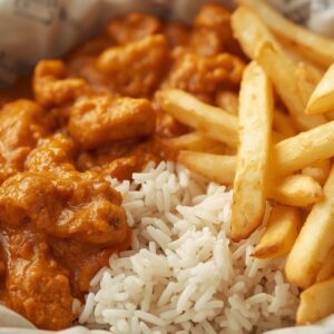 Chicken Curry, Rice & Chips